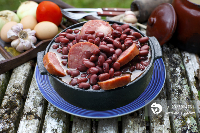 Purple bean feijoada