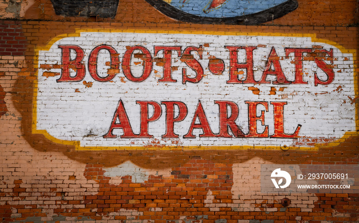 painted boots,hats and apparel sign in Nashville