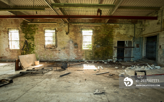 Derelict factory interior