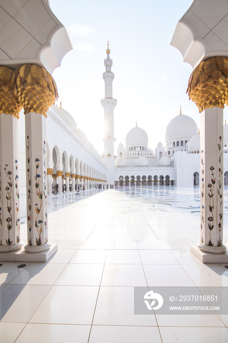 Sheikh Zayed mosque in Abu Dhabi. The third biggest mosque in the world.