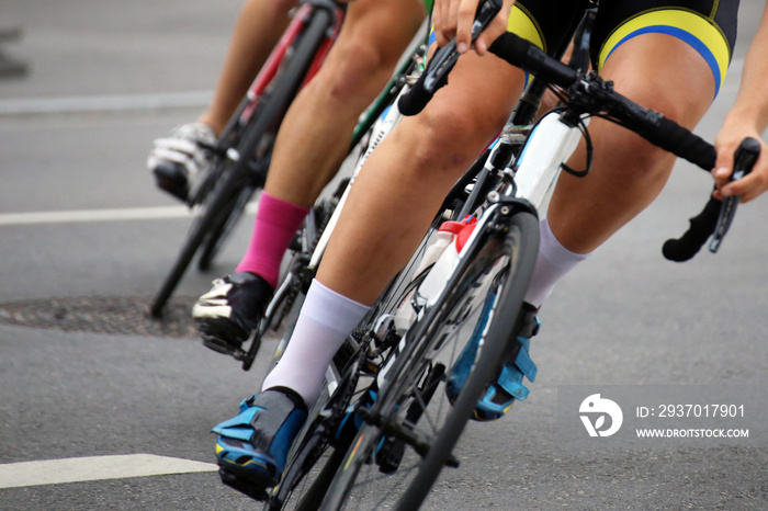 Cycle race, close-up