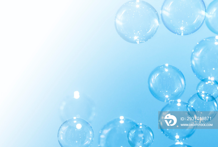 blue bubbles abstract background.