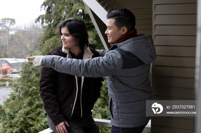 Trans friends hanging out on the porch.