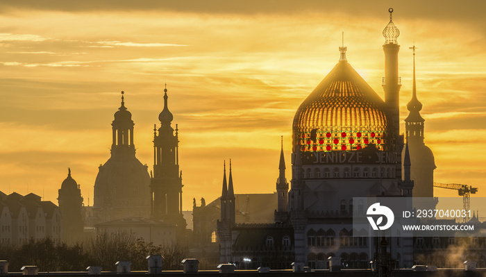 Dresden, Yenidze, Silhouette, Sachsen