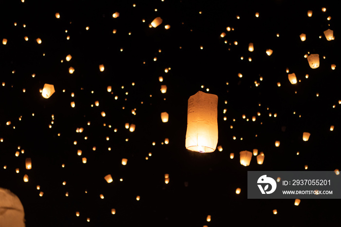 floating paper lanterns