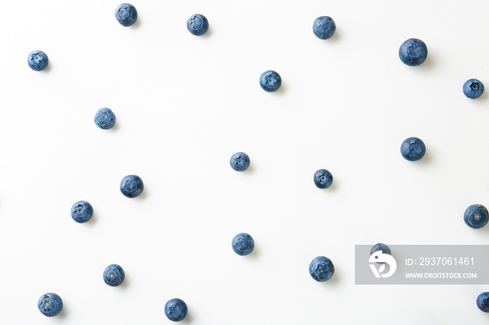 Ripe blueberry on white background