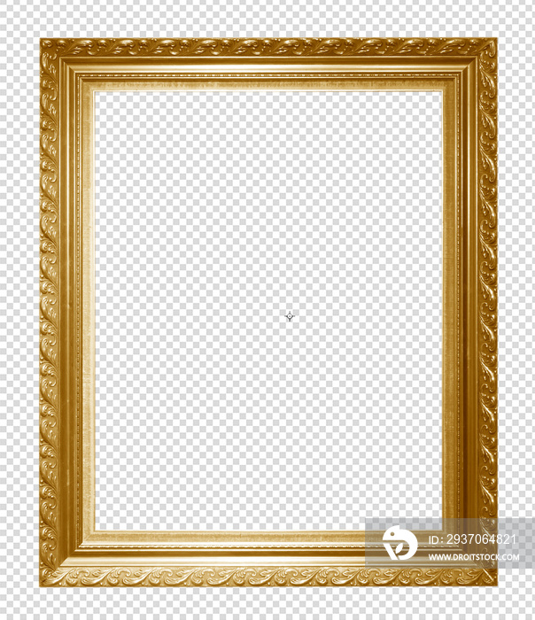 Golden  frame isolated on transparent background