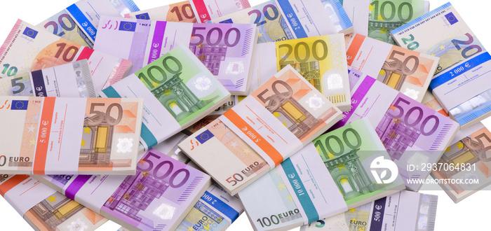 Euro Banknoten und Geldbündel