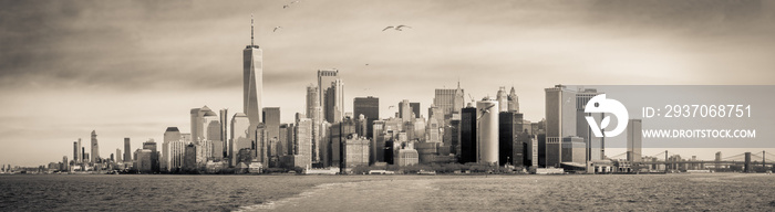 Sepia Manhattan Panorama