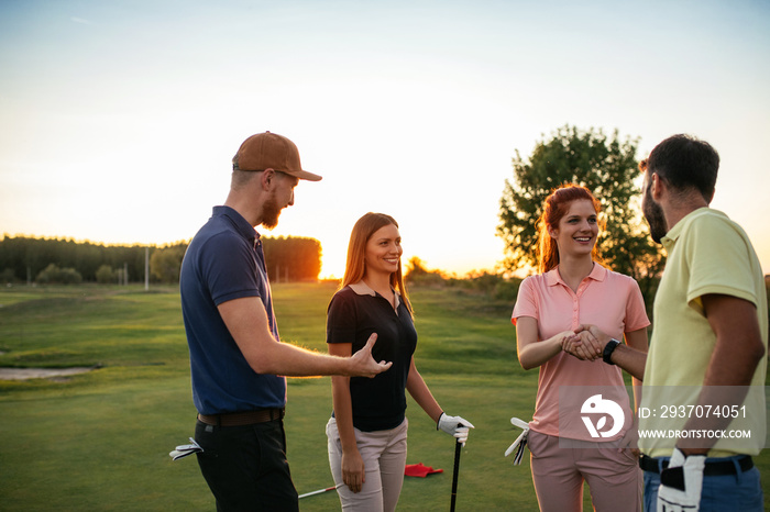 Happy golfers