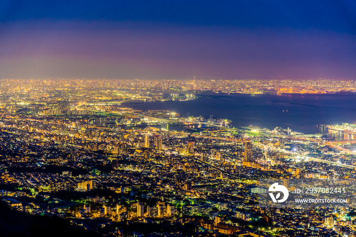 摩耶山から見た神戸市の夜景