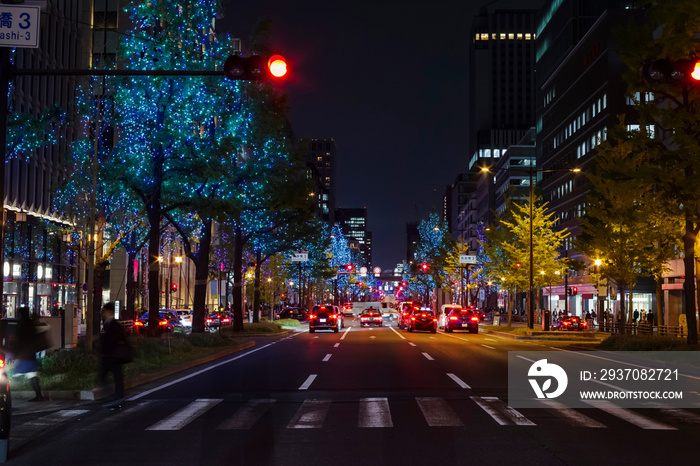 大阪市中央区・御堂筋の夜景