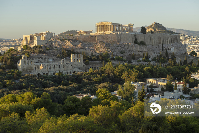 Akropolis von Athen in der Abenddämmerung, Griechenland