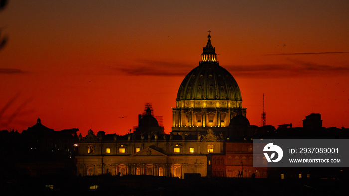 St. Peters Basilica Roma Vatican City Church Building Sunset