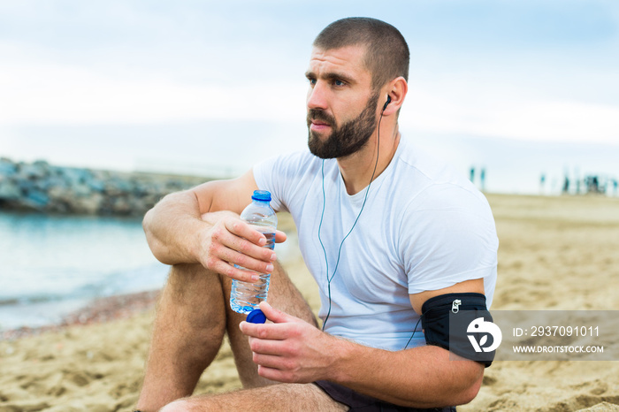 man resting after strenuous training