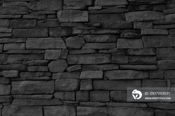 深色石材质地的黑砖墙和背墙