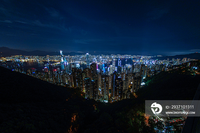 ヴィクトリアピークから見える香港の夜景