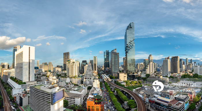 Bangkok Cityscape Business District , Height Tower , Office , Condominium - Panorama View with Heigh