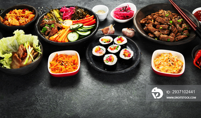 韩国传统菜肴组合…