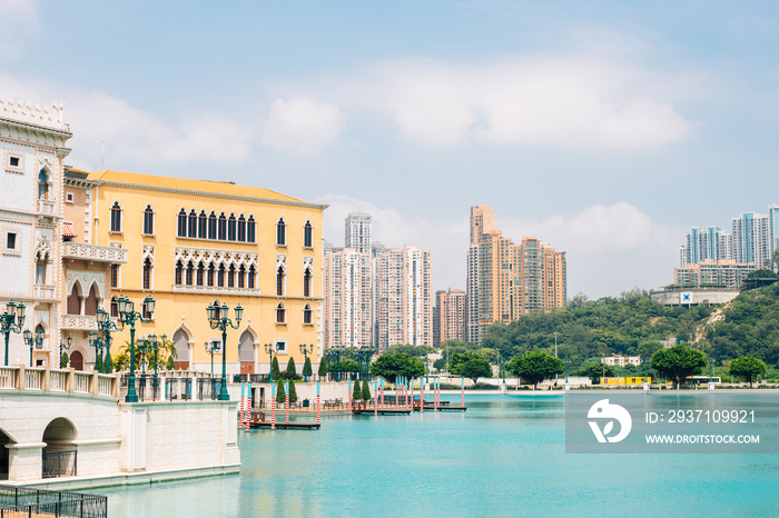 Venetian hotel and lake in Macau