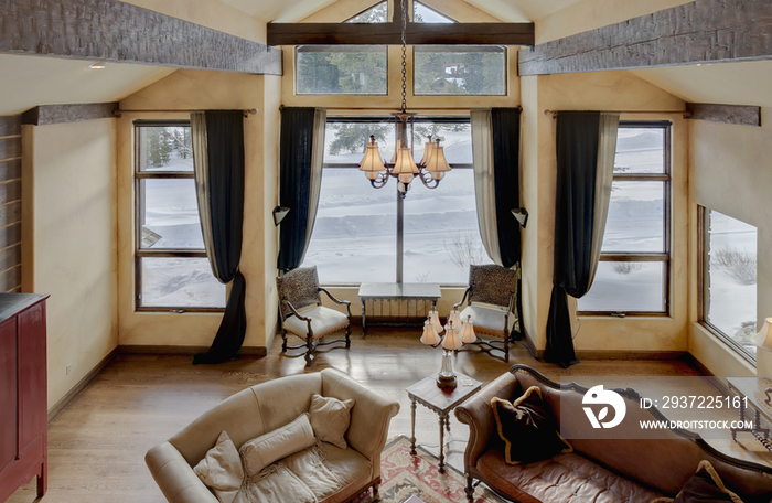 Interior of living room in traditional house