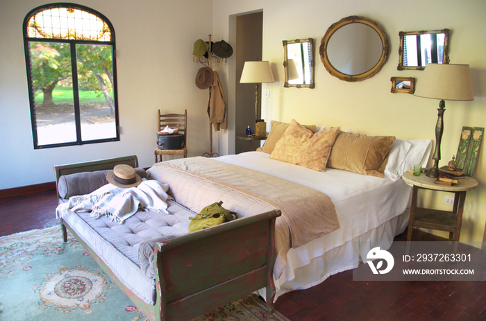 Bench at end of bed in average home