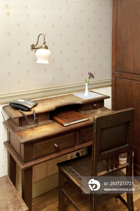 Modern Phone on an Old Fashioned Desk