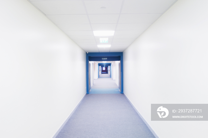 View along a corridor in a modern secondary school