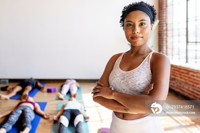 Group yoga class