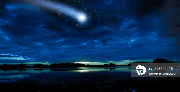 Shooting star over a Lake