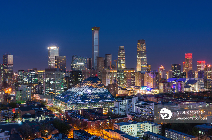 北京CBD天际线夜景