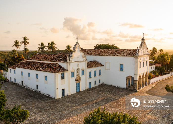 aerial image with drone of the ancient city of São Cristóvão in Sergipe Brazil