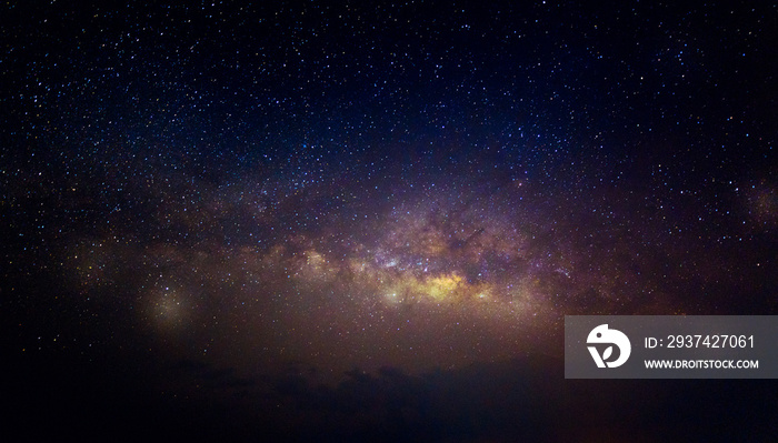 宇宙中有恒星和太空尘埃的银河系，五彩缤纷的银河系的夜景