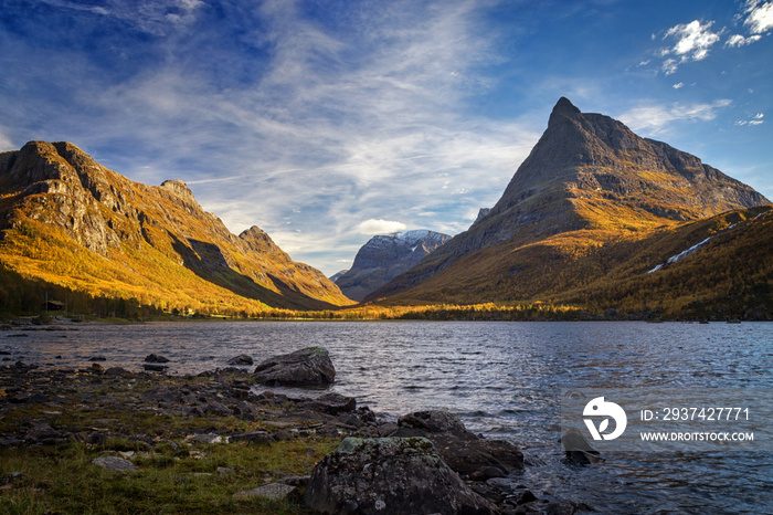 Autumn in the mountains. Trollheimen National Park in Norway.