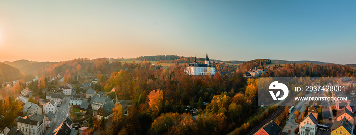 Herbst Abendrot城堡的Ortsbild