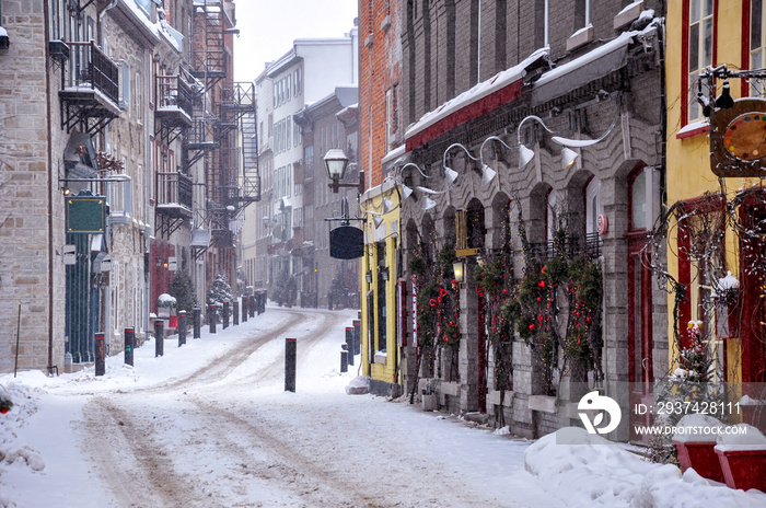 Old Quebec city in winter