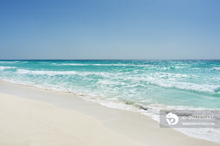 View of beach at Cancun, Mexico