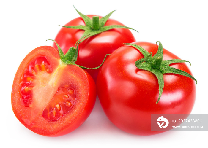 Fresh tomato on white background