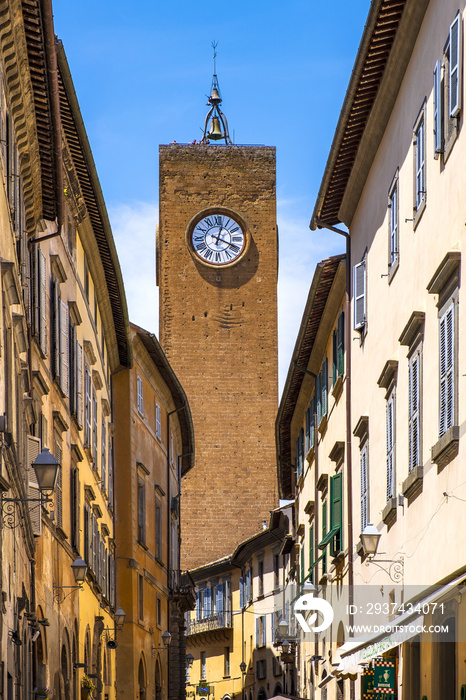 Orvieto, Italy - Torre del Moro tower in historic quarter of Orvieto old town