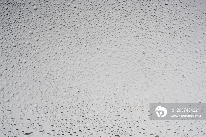 White water drops on glass. Background.