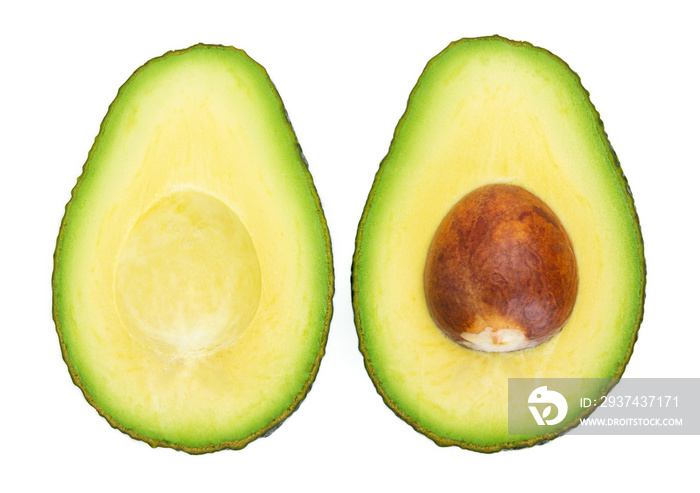 Fresh avocado on white background