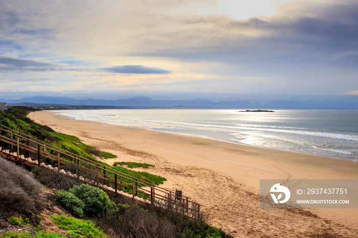 View of a beautiful misty sea from a view point on a beach in Mossel Bay, Mossel Bay, South Africa