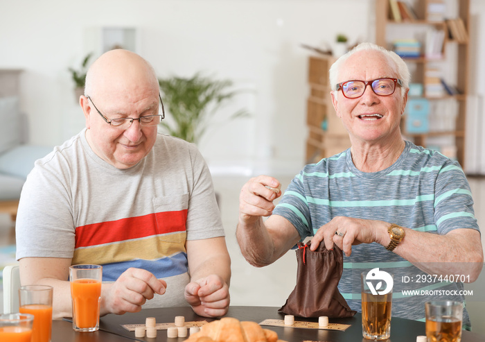 Group of senior people spending time together in nursing home