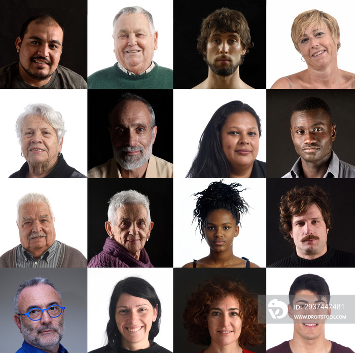 mosaic of faces of people