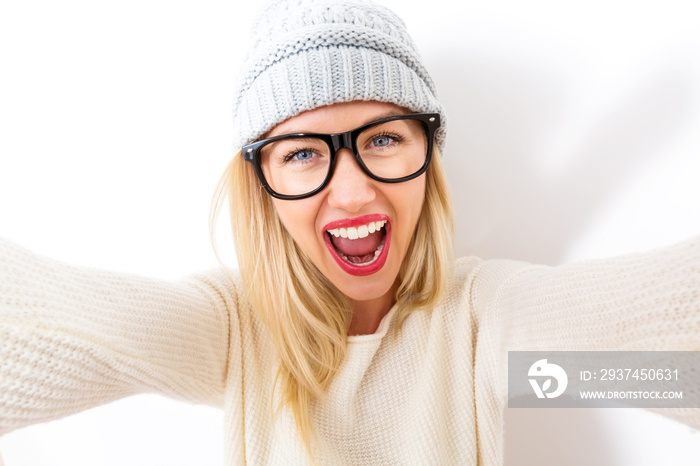 Young woman taking a selfie