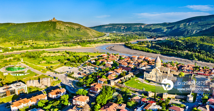 Svetitskhoveli Cathedral and Jvari Monastery in Mtskheta, Georgia