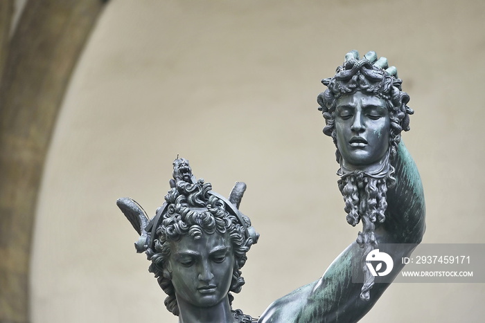 Perseus with the Head of Medusa in Loggia dei Lanzi, Signoria square, Florence, Italy