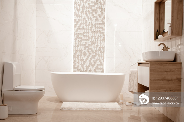 现代舒适的浴室室内装饰元素