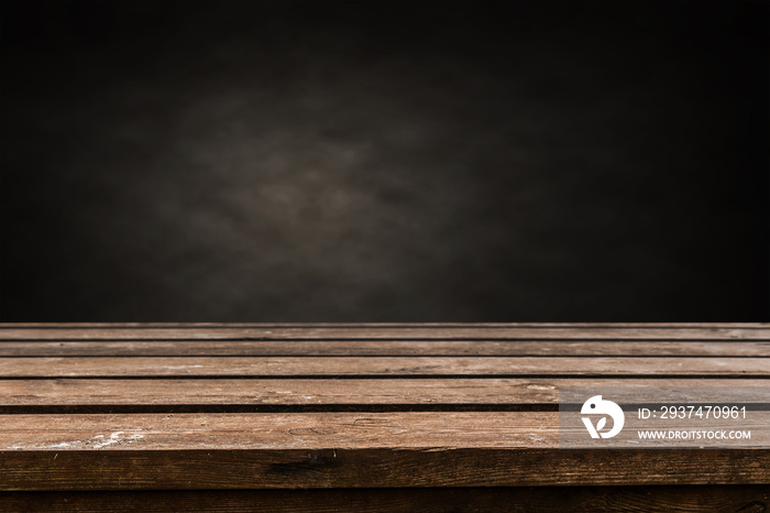 Empty old wooden table background