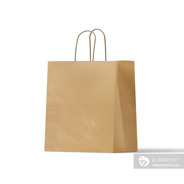 brown Craft paper bag isolated on white background